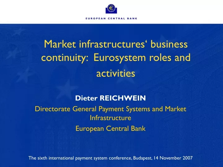 market infrastructures business continuity