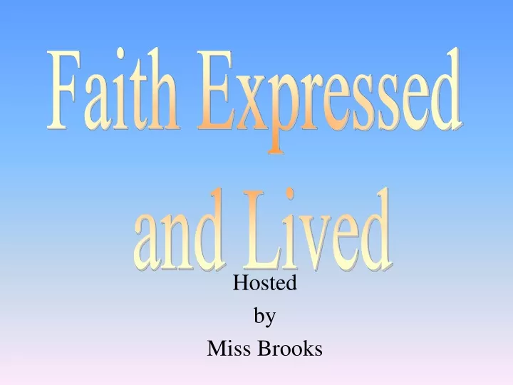 hosted by miss brooks