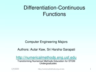 Differentiation-Continuous Functions