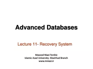 Lecture 11-  Recovery System