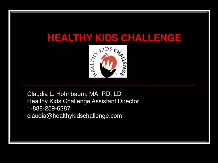 healthy kids challenge
