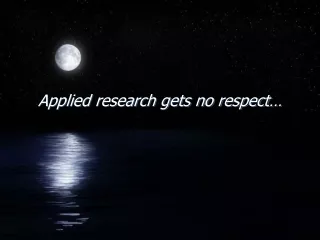 Applied research gets no respect…