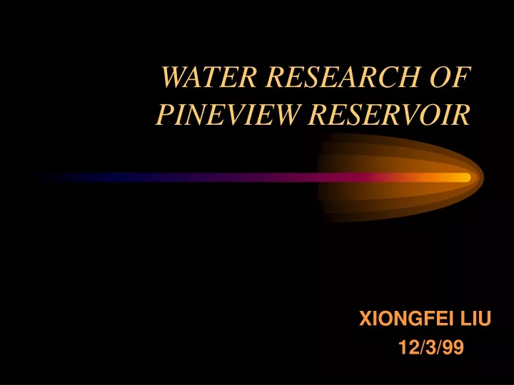 water research of pineview reservoir