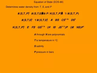 Equation of State (EOS-80)