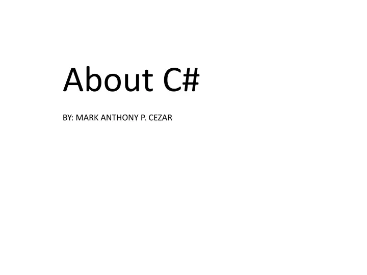 about c by mark anthony p cezar