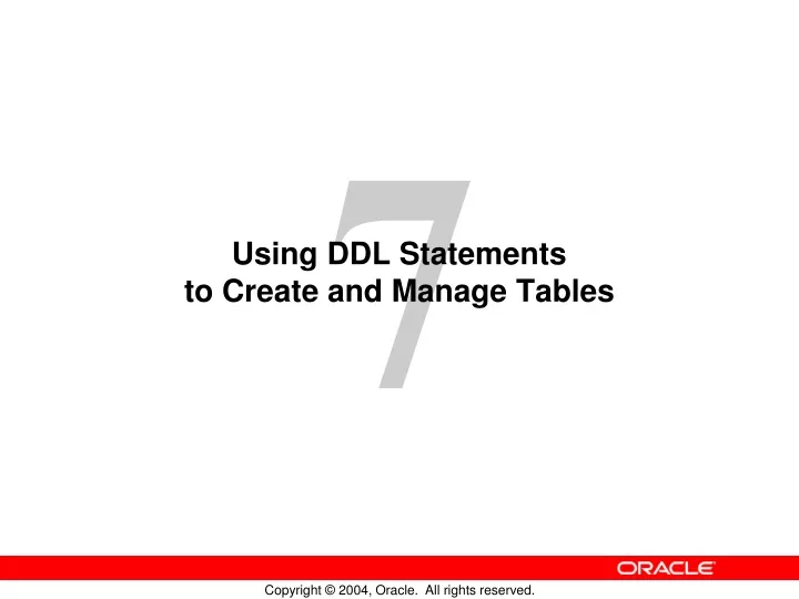 using ddl statements to create and manage tables