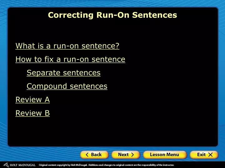 correcting run on sentences
