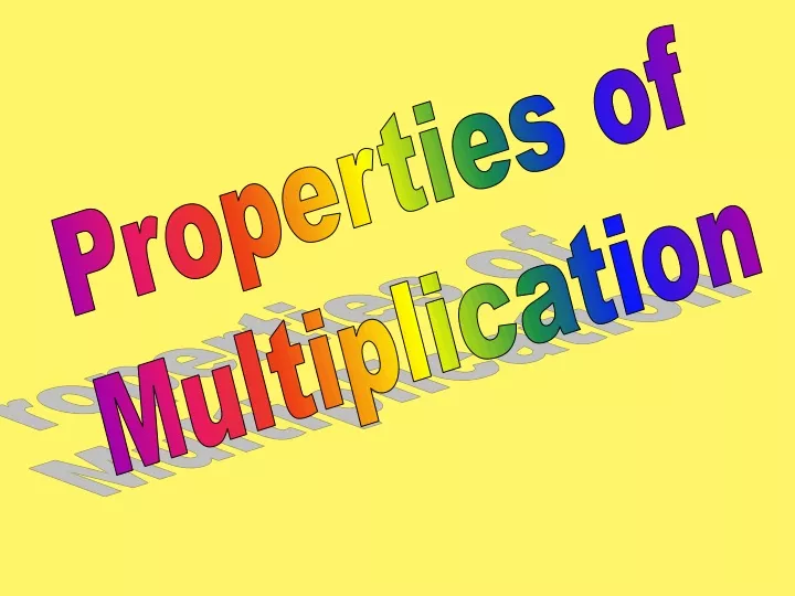 properties of multiplication