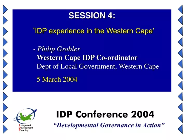 session 4 idp experience in the western cape