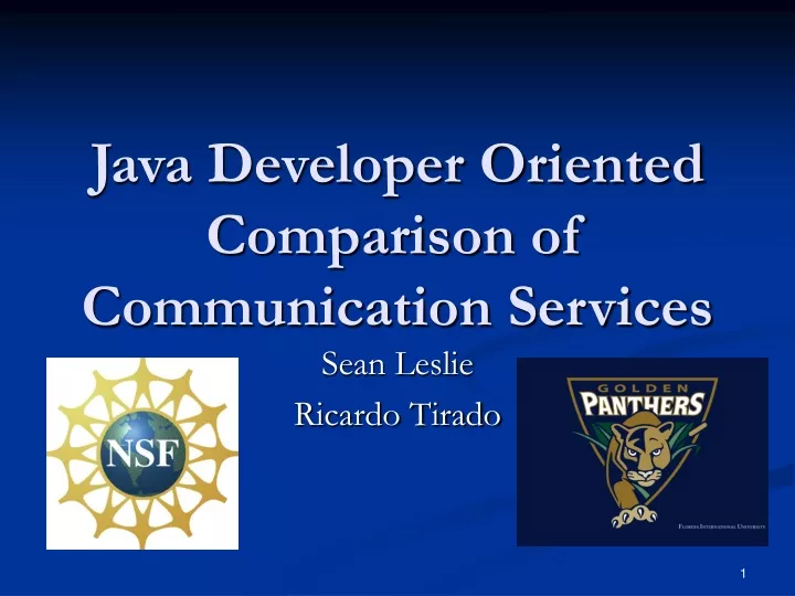 java developer oriented comparison of communication services