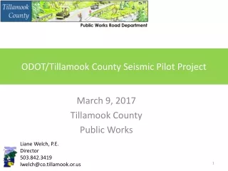 March 9, 2017 Tillamook County Public Works