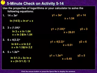 5-Minute Check on Activity  5-14
