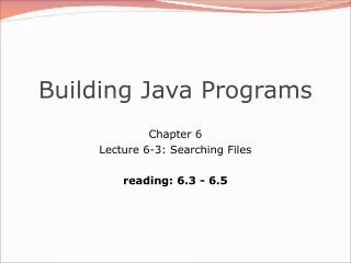 Building Java Programs