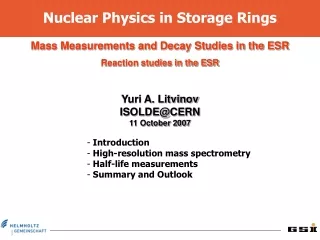 Nuclear Physics in Storage Rings