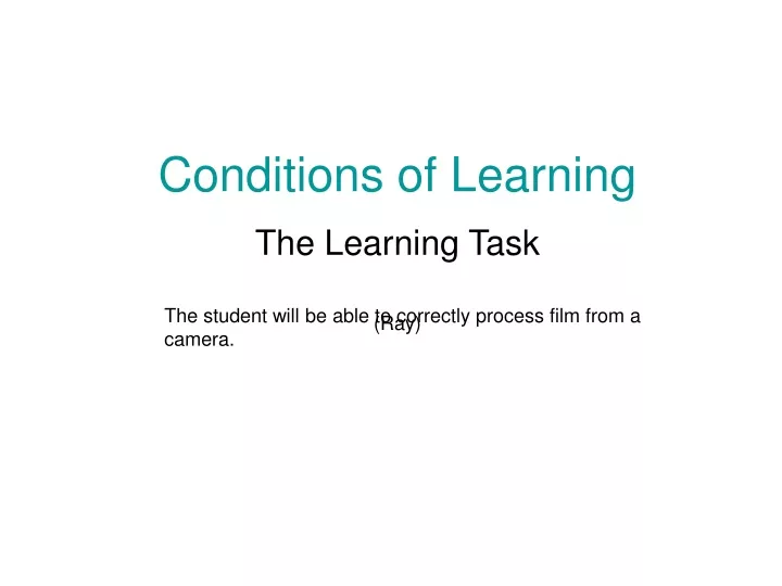 conditions of learning