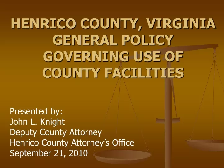 henrico county virginia general policy governing use of county facilities