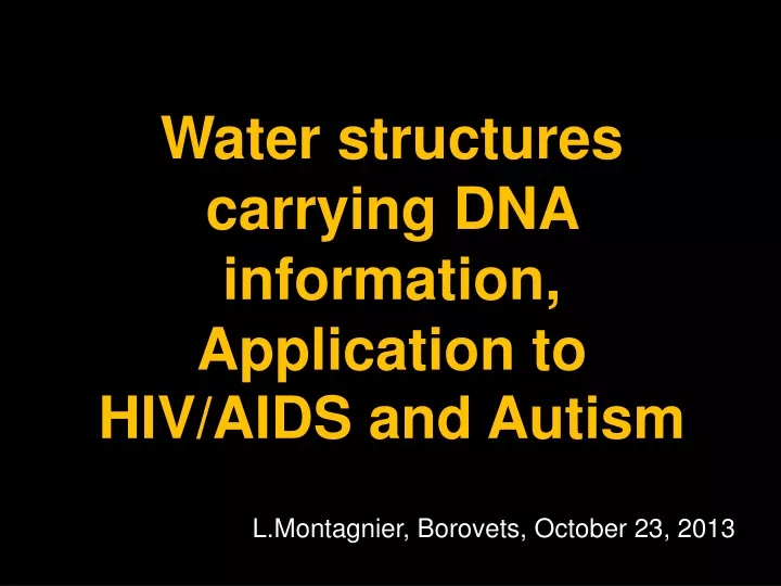 water structures carrying dna information