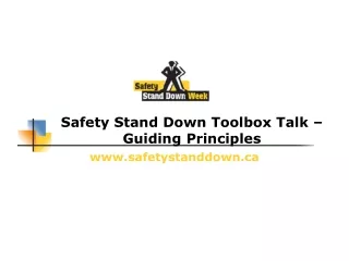 Safety Stand Down Toolbox Talk – Guiding Principles