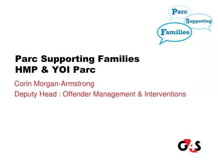 parc supporting families hmp yoi parc
