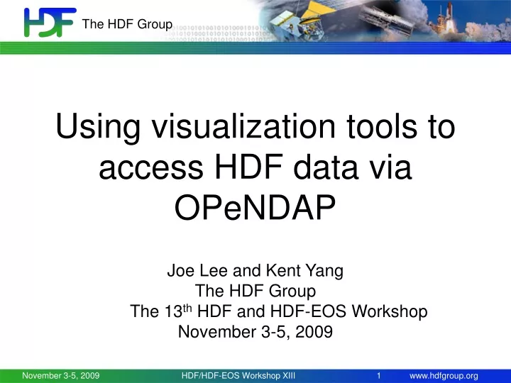 using visualization tools to access hdf data via opendap