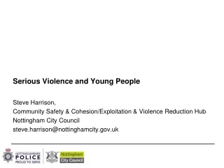Serious Violence and Young People