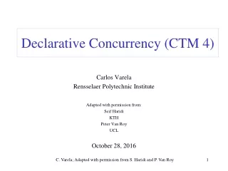 Declarative Concurrency (CTM 4)