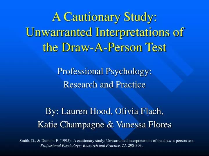 a cautionary study unwarranted interpretations of the draw a person test