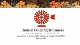 Agriculture as Economic Development through Rural-Urban Partnerships