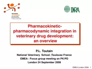 Pharmacokinetic-pharmacodynamic integration in veterinary drug development:  an overview