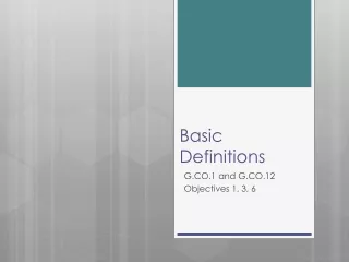 Basic Definitions