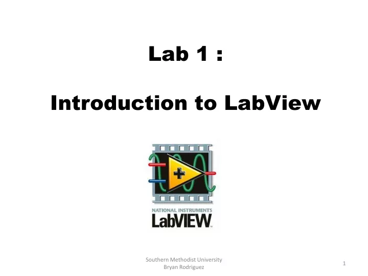 lab 1 introduction to labview