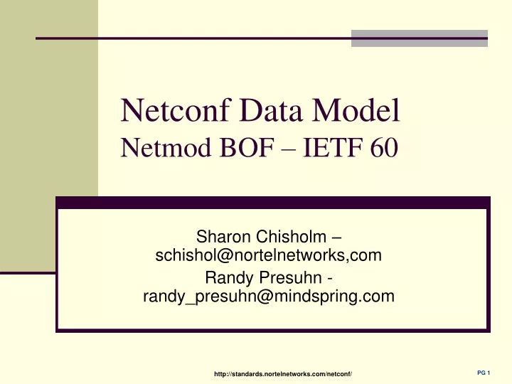netconf data model netmod bof ietf 60