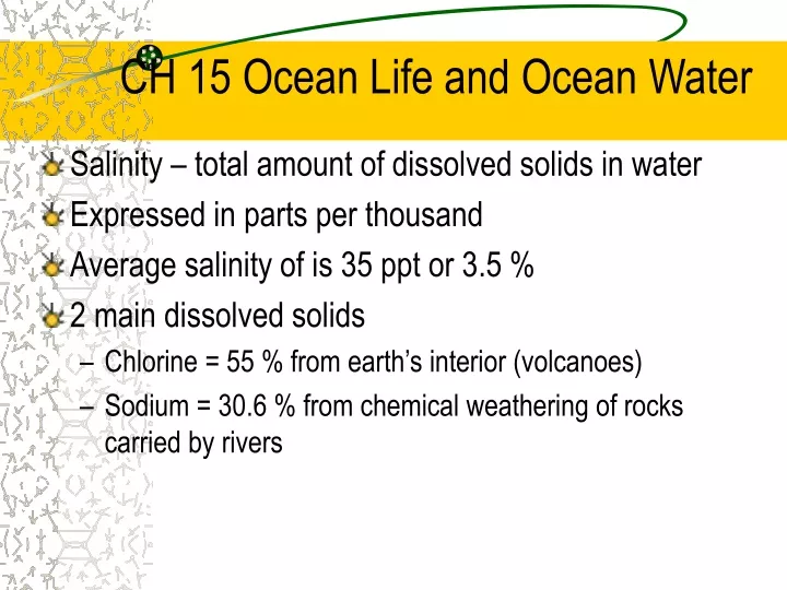 ch 15 ocean life and ocean water