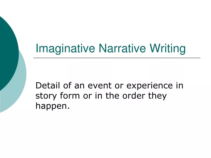 imaginative narrative writing