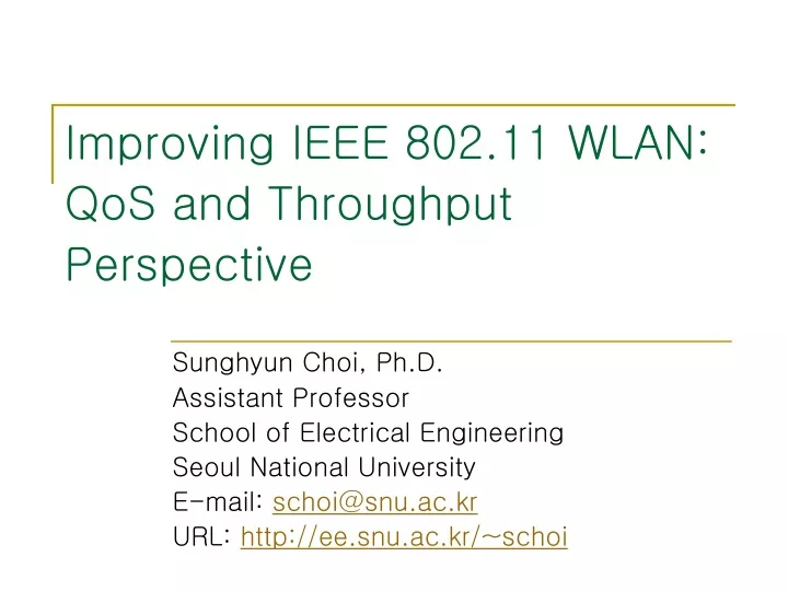 improving ieee 802 11 wlan qos and throughput perspective
