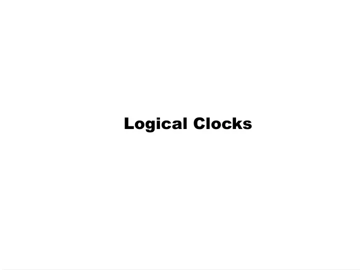 logical clocks