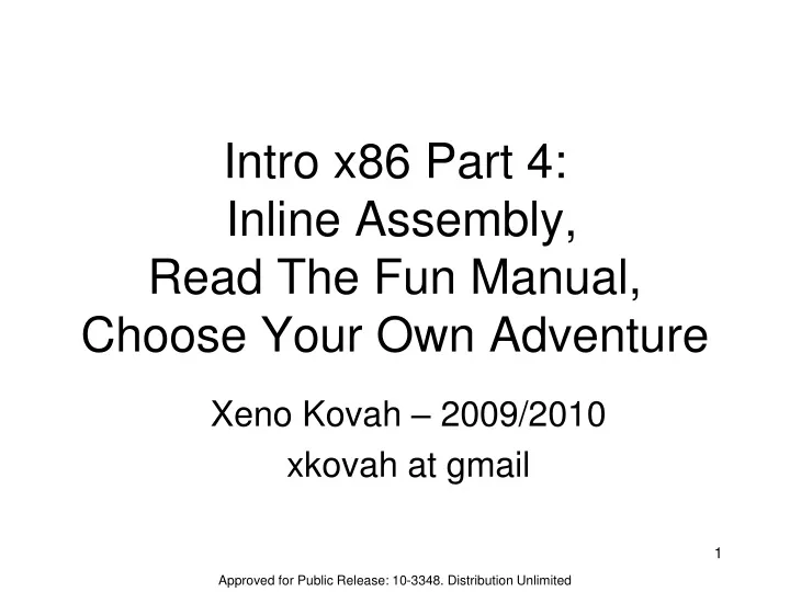 intro x86 part 4 inline assembly read the fun manual choose your own adventure