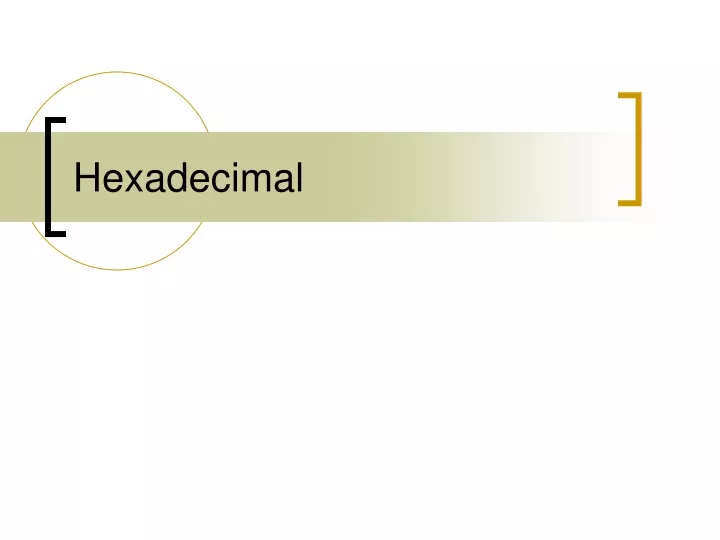 hexadecimal