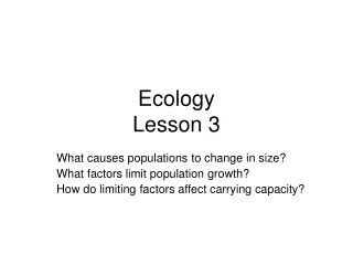 Ecology Lesson 3
