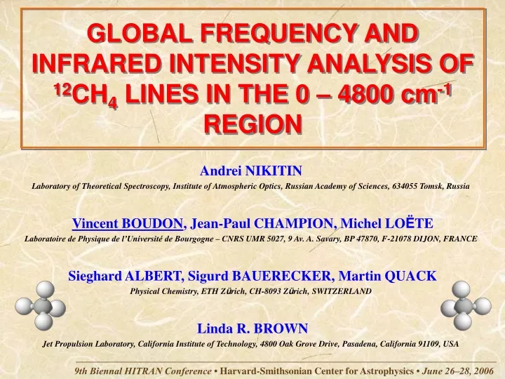 global frequency and infrared intensity analysis of 12 ch 4 lines in the 0 4 800 cm 1 region