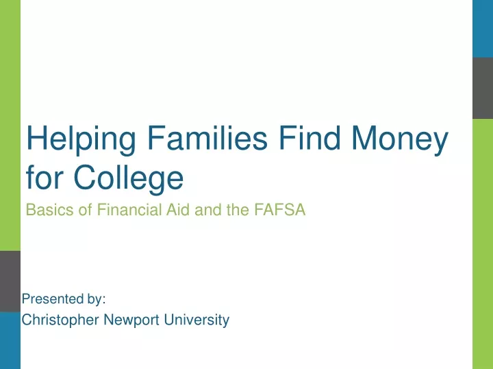 helping families find money for college