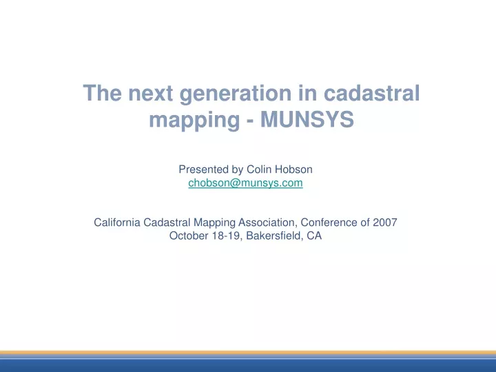 the next generation in cadastral mapping munsys