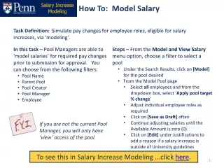 How To:  Model Salary