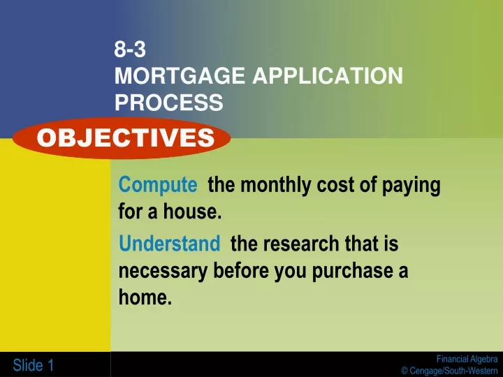 8 3 mortgage application process