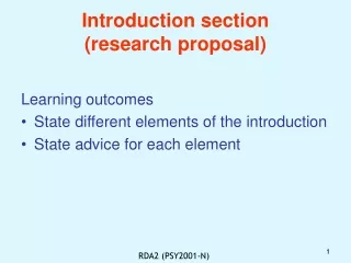 Introduction section  (research proposal)