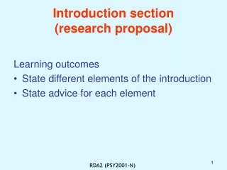 introduction section of a research proposal