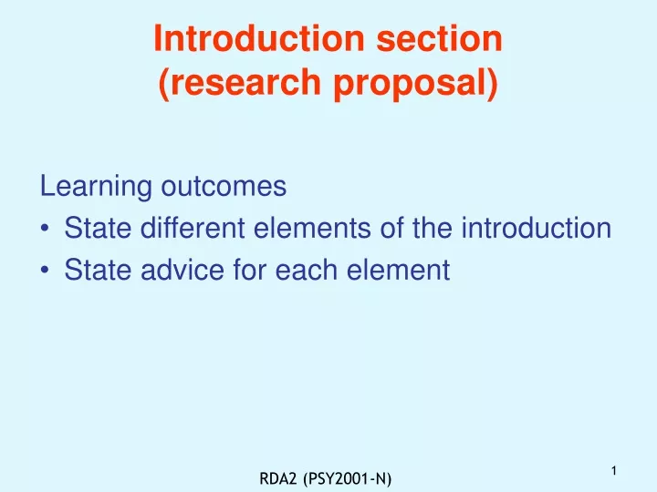introduction section research proposal