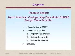 Progress Report:  North American Geologic Map Data Model (NADM) Design Team Activities