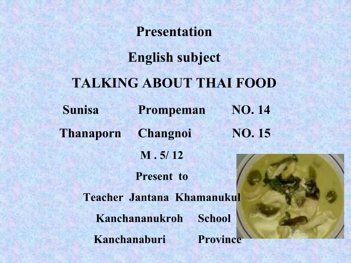 presentation english subject talking about thai