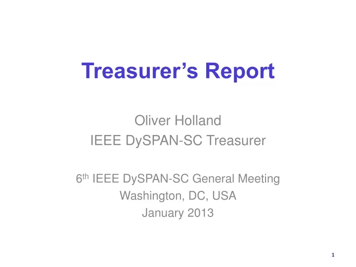 treasurer s report